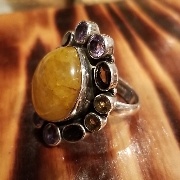 Very Rare vintage-6.14 ct Chrysoberyl Cat Eye s.s. Sterling Silver stamped - Picture 4 of 11